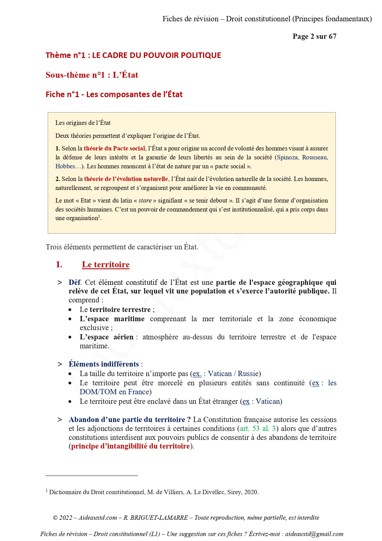 Fiche De Révision Droit Constitutionnel L1 Pdf