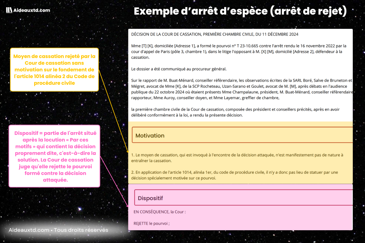 Exemple arret despece