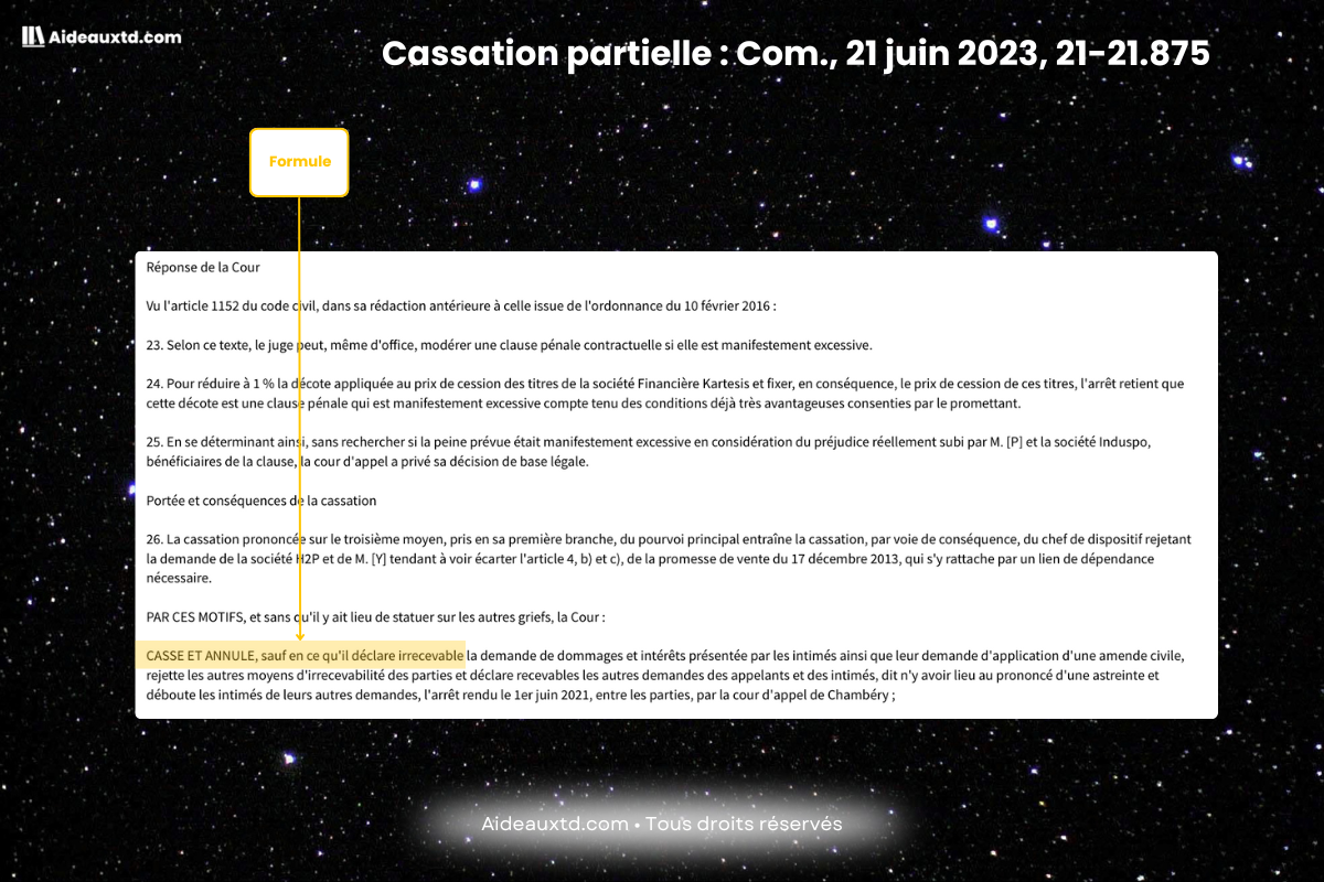Exemple 2 cassation partielle