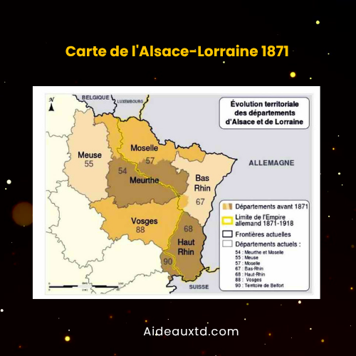 Carte de lAlsace Lorraine 1871