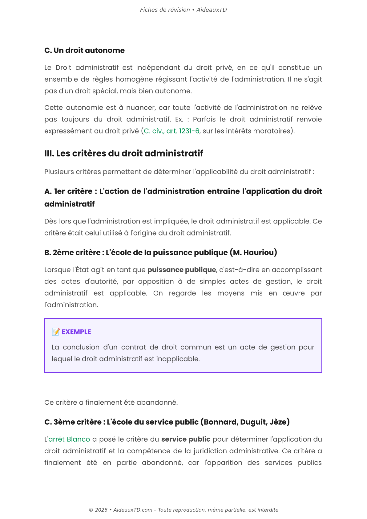 Fiches de révision — Droit administratif