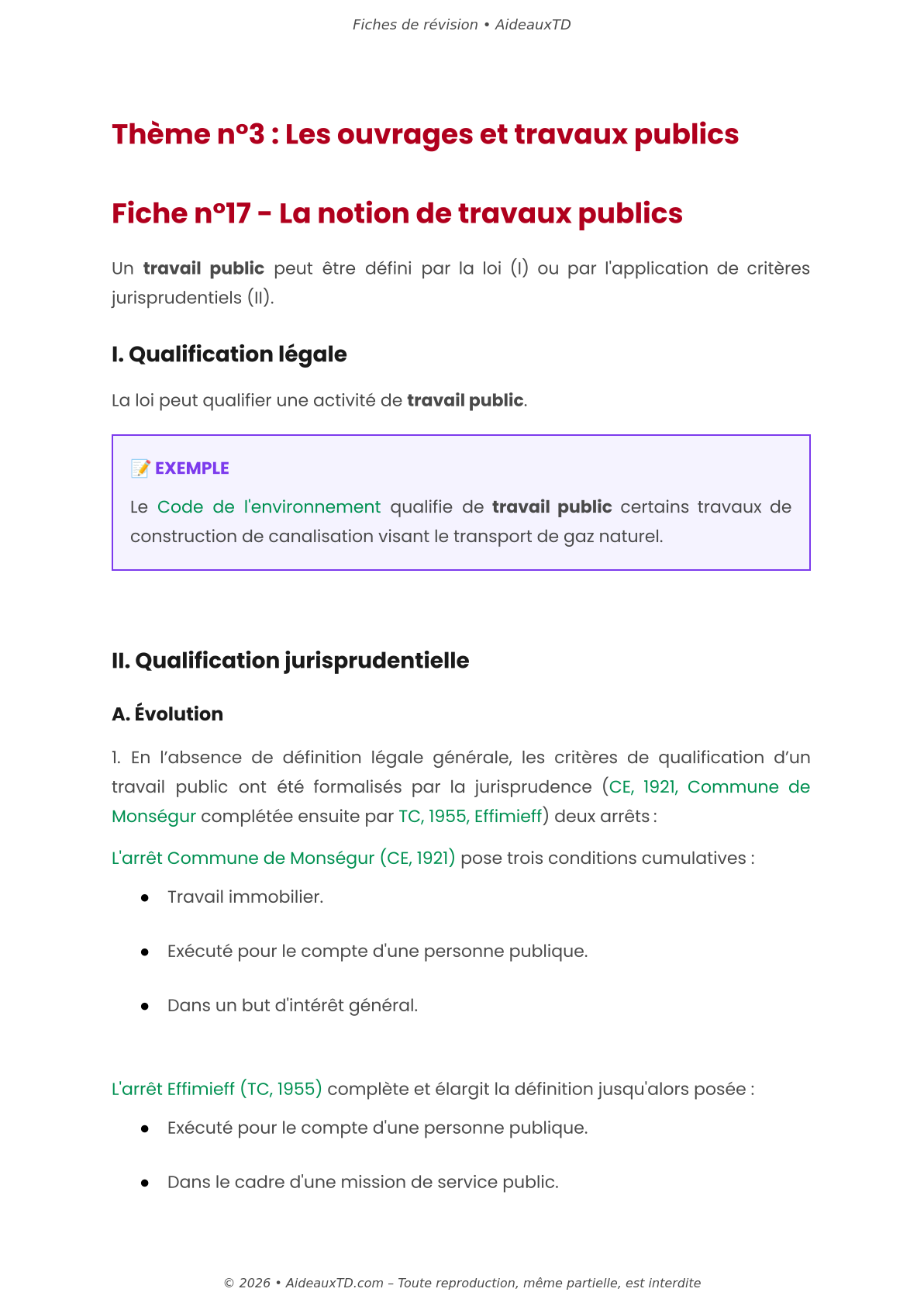 Fiches de révision — Droit administratif des biens
