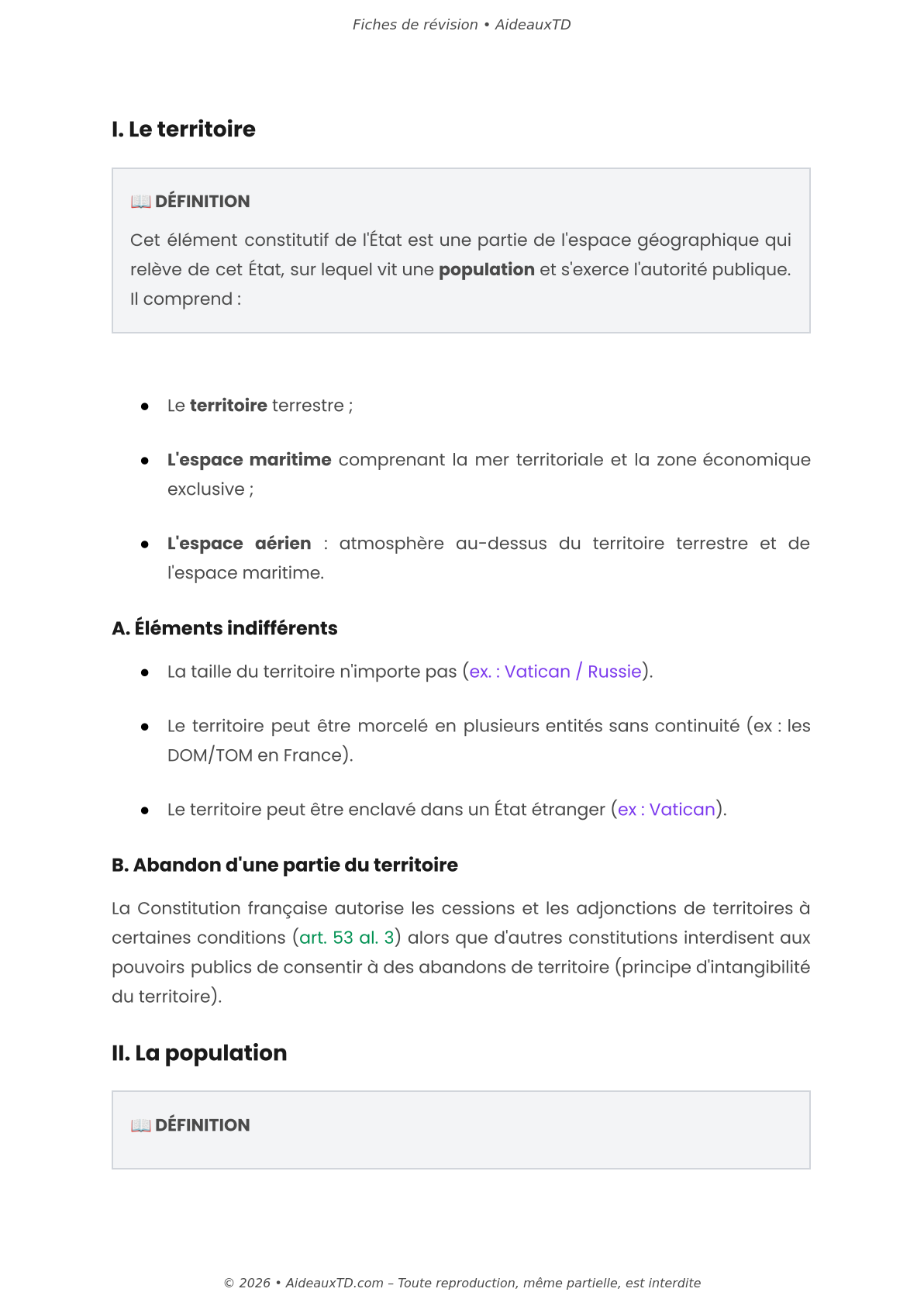 Fiches de révision — Droit constitutionnel (S1)