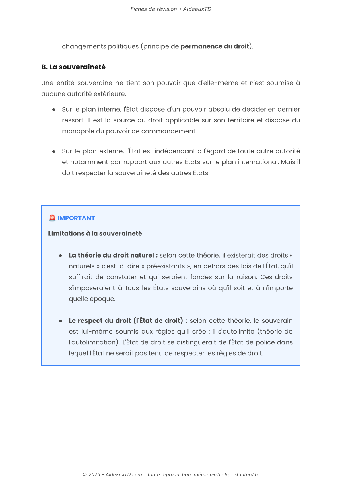 Fiches de révision — Droit constitutionnel (S1)