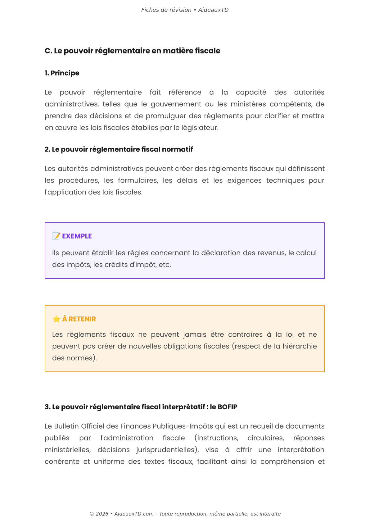 Fiches de révision — Droit fiscal