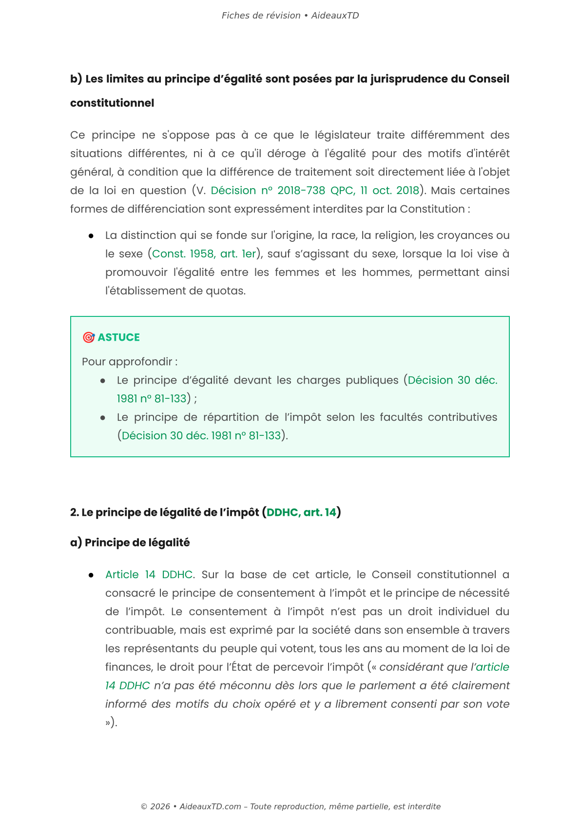 Fiches de révision — Droit fiscal