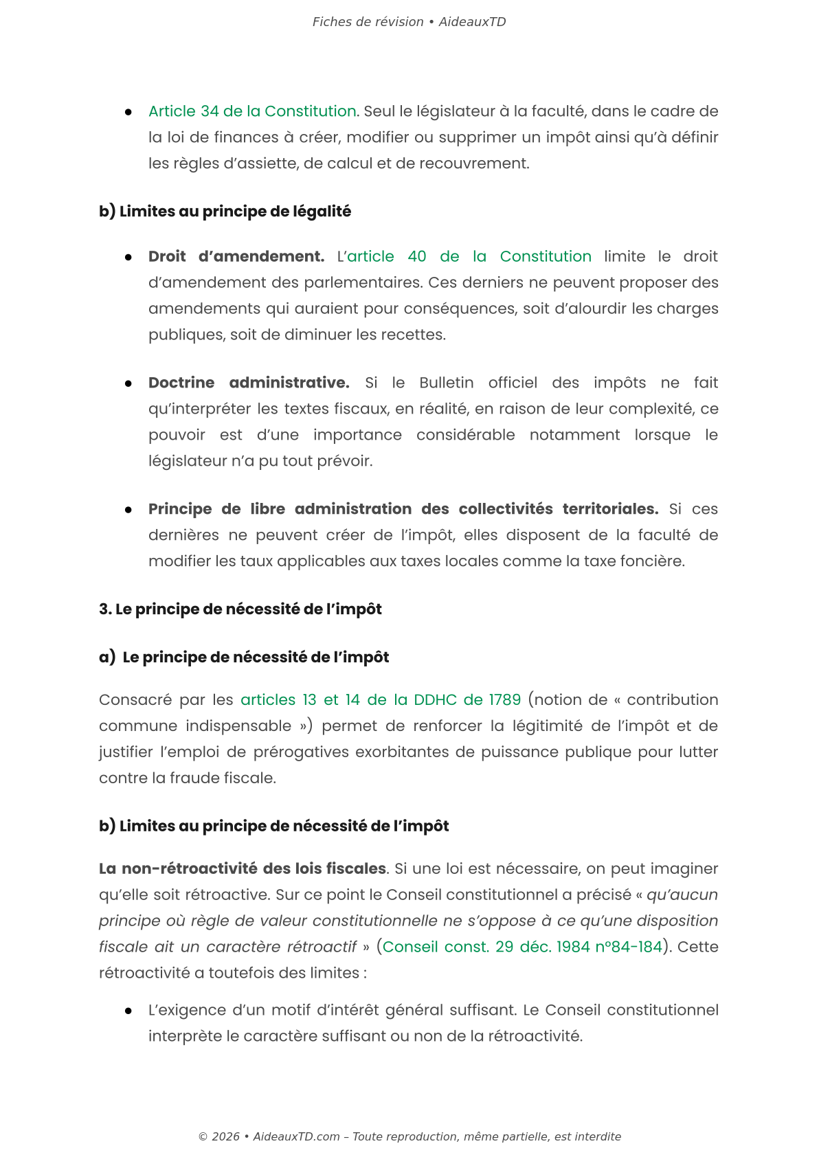 Fiches de révision — Droit fiscal