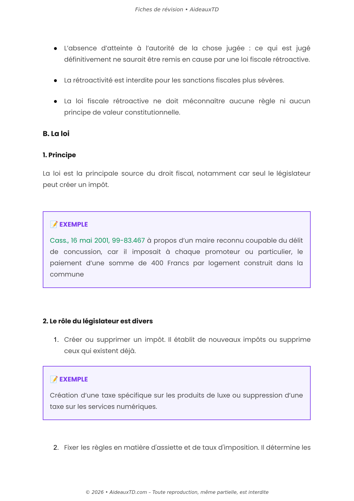 Fiches de révision — Droit fiscal