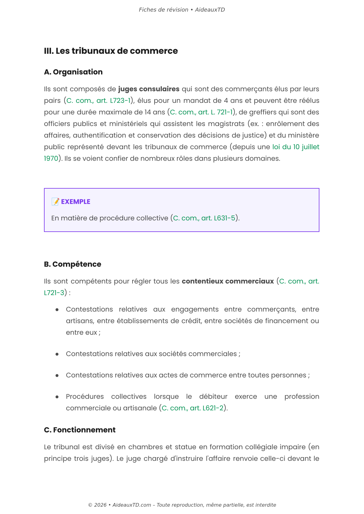 Fiches de révision — Institutions juridictionnelles