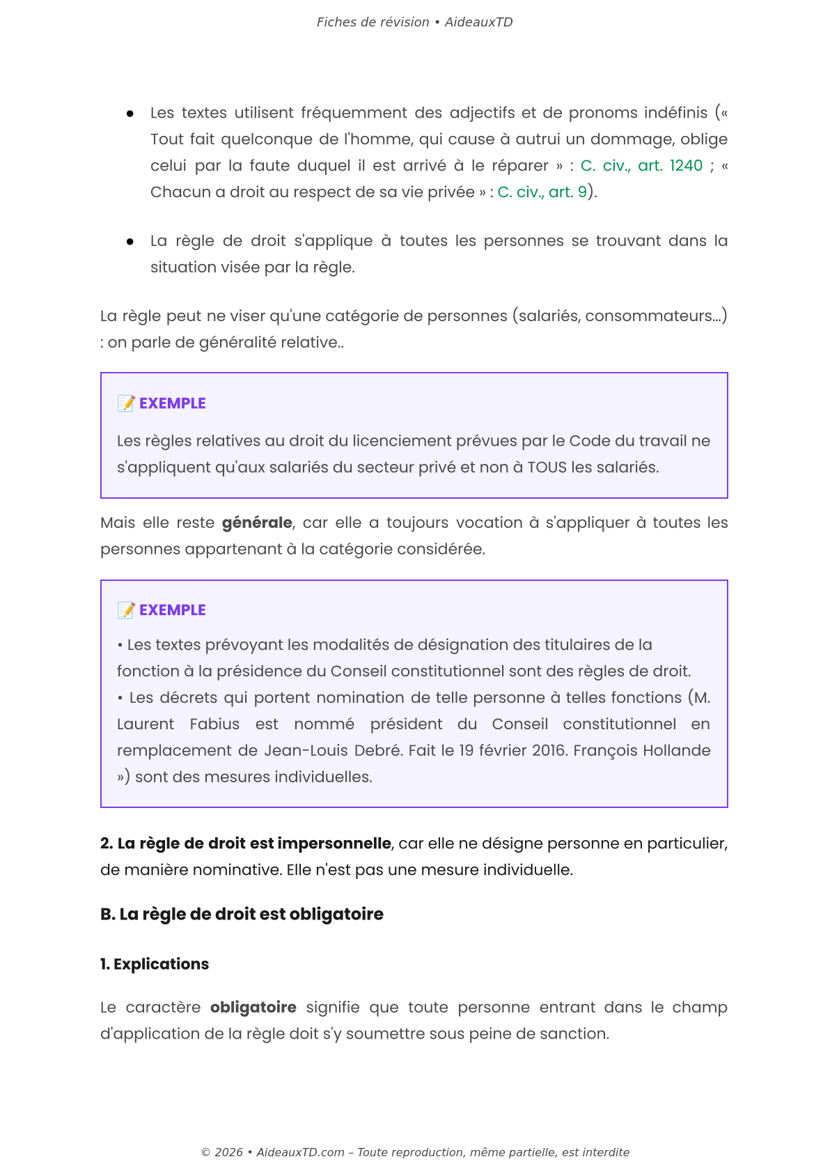 Fiches de révision — Introduction au droit