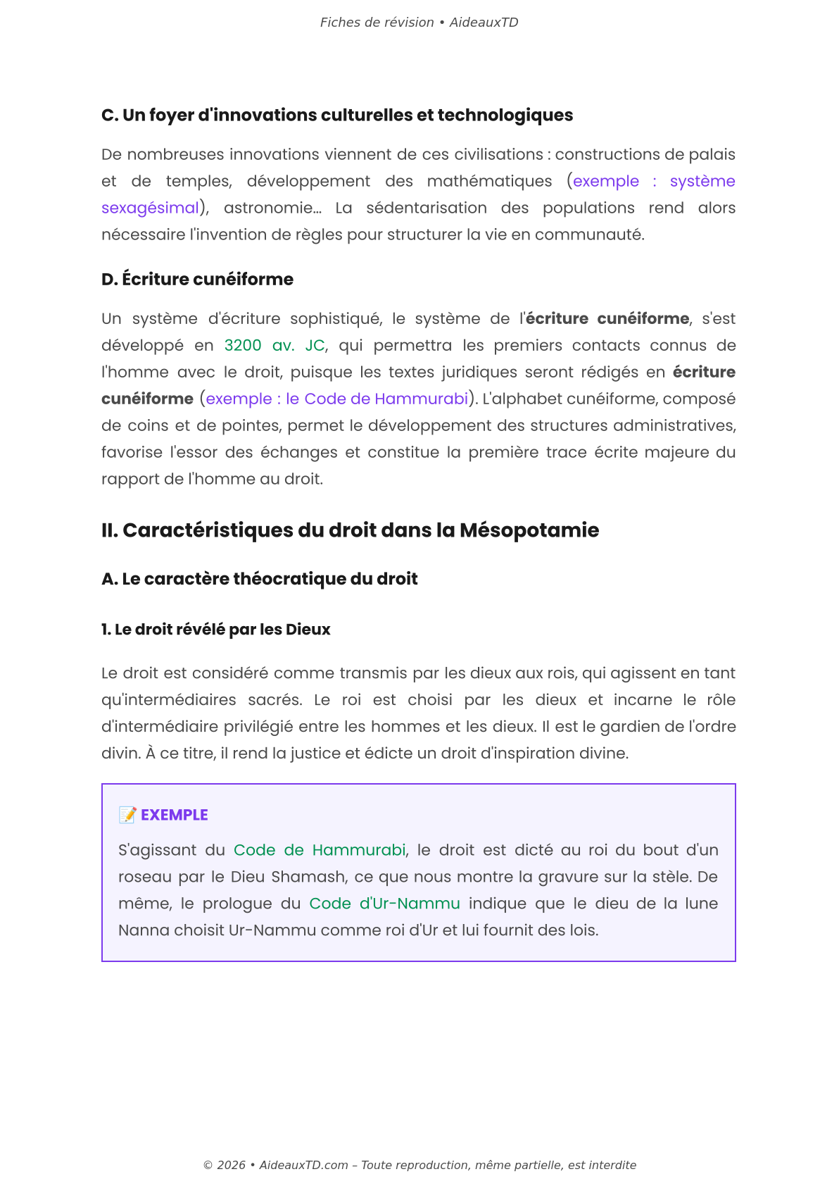 Fiches de révision — Introduction historique au droit