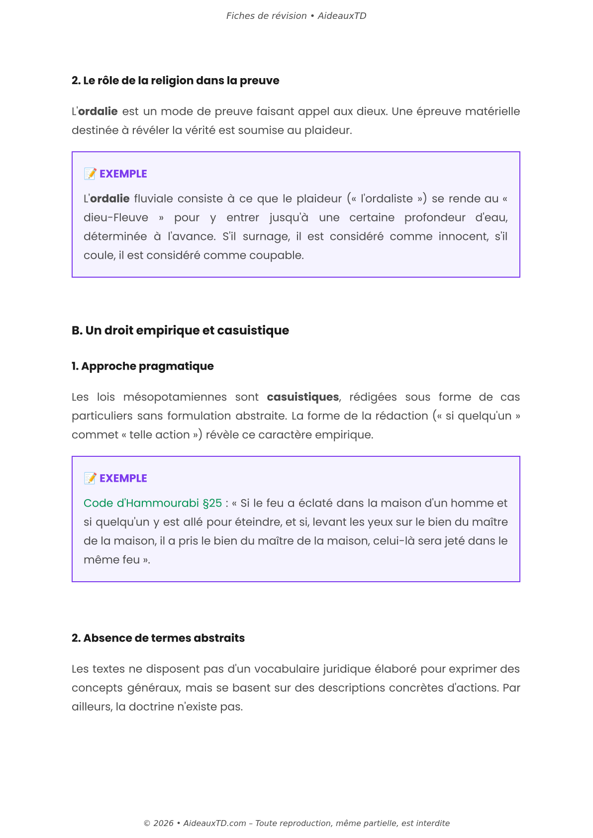 Fiches de révision — Introduction historique au droit