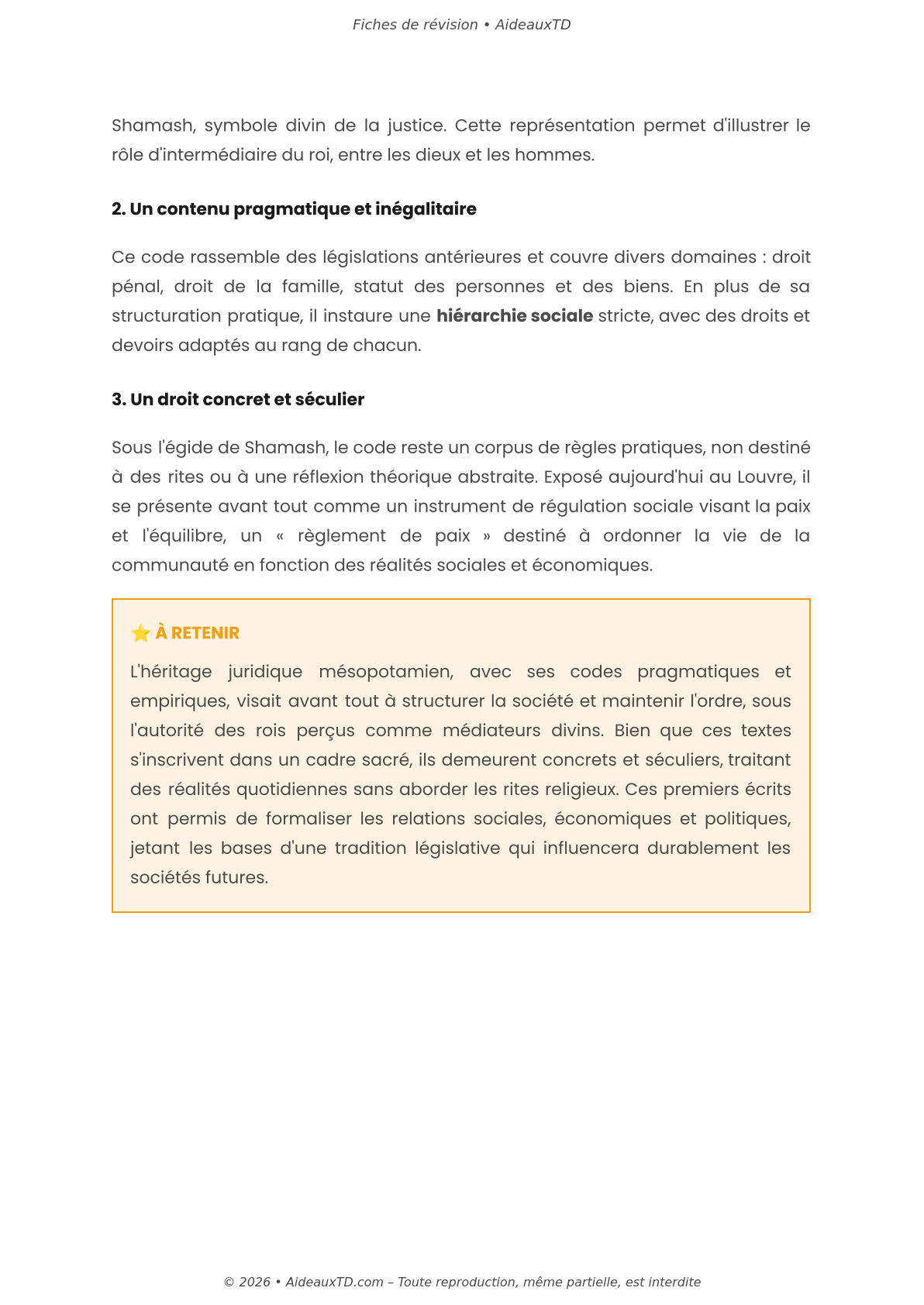 Fiches de révision — Introduction historique au droit