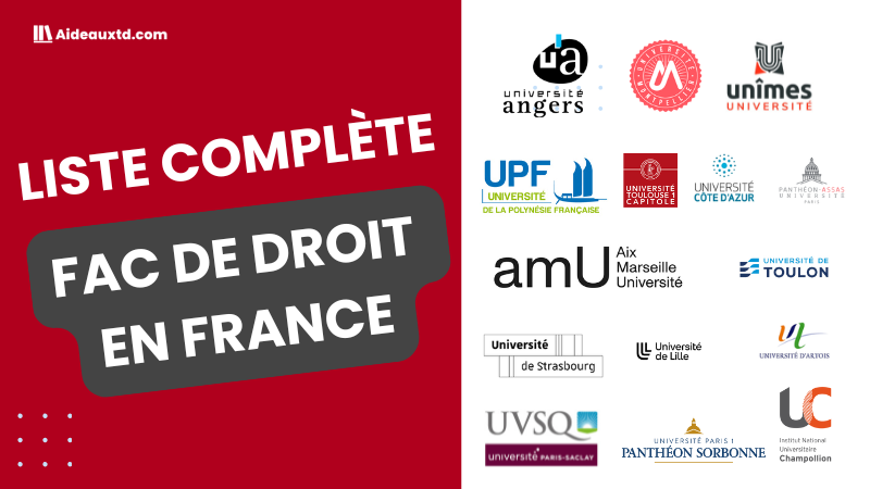 Fac de droit en France (liste complète)