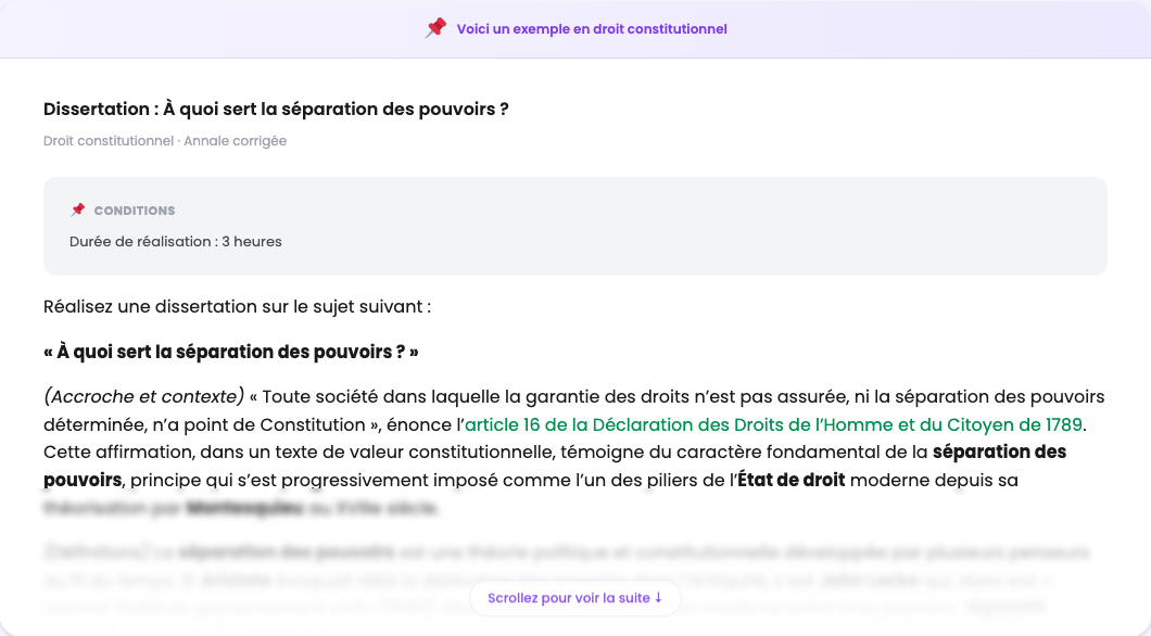 Aperçu des annales corrigées