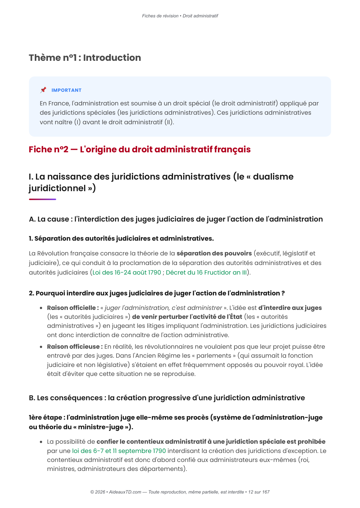 Fiches de révision — Droit administratif