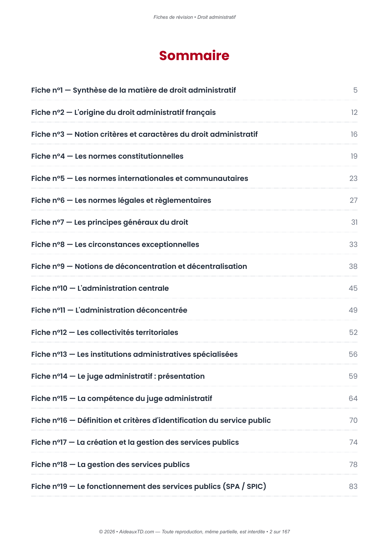 Fiches de révision — Droit administratif