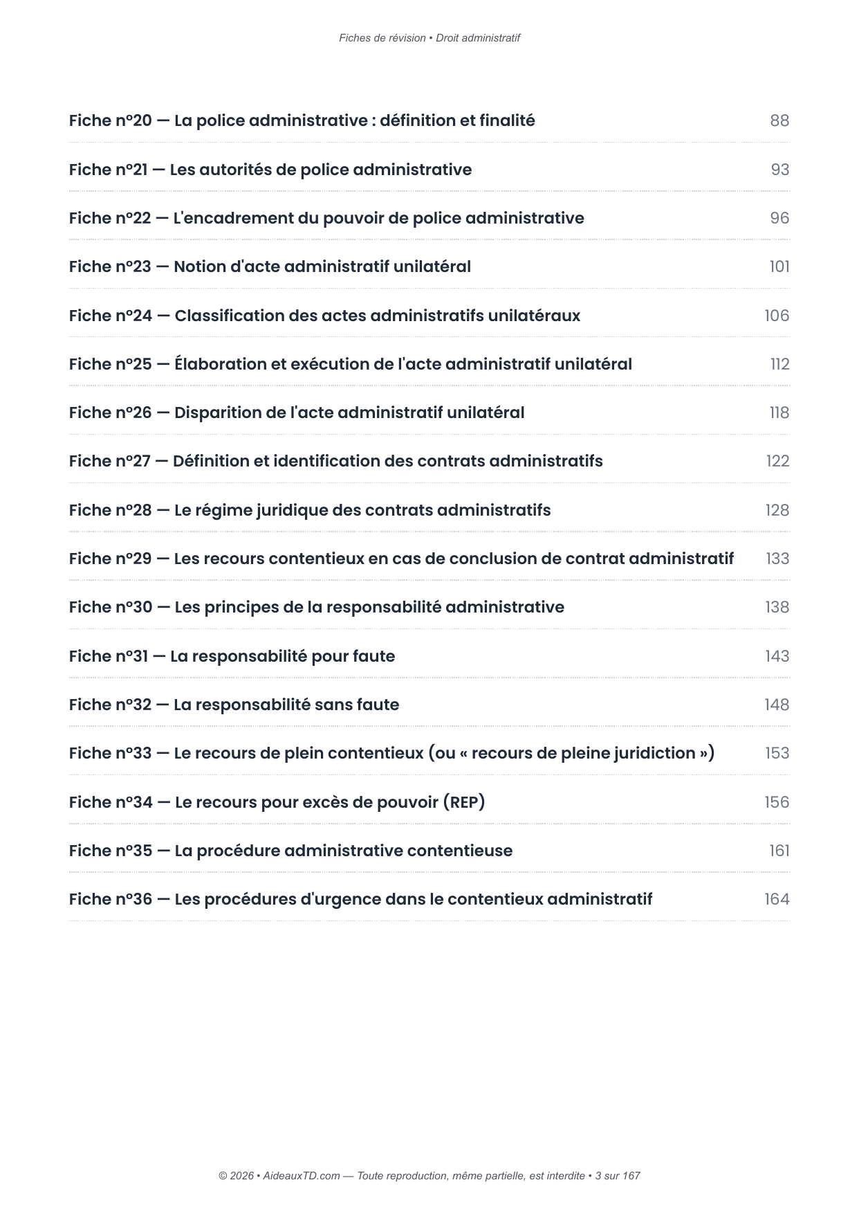 Fiches de révision — Droit administratif