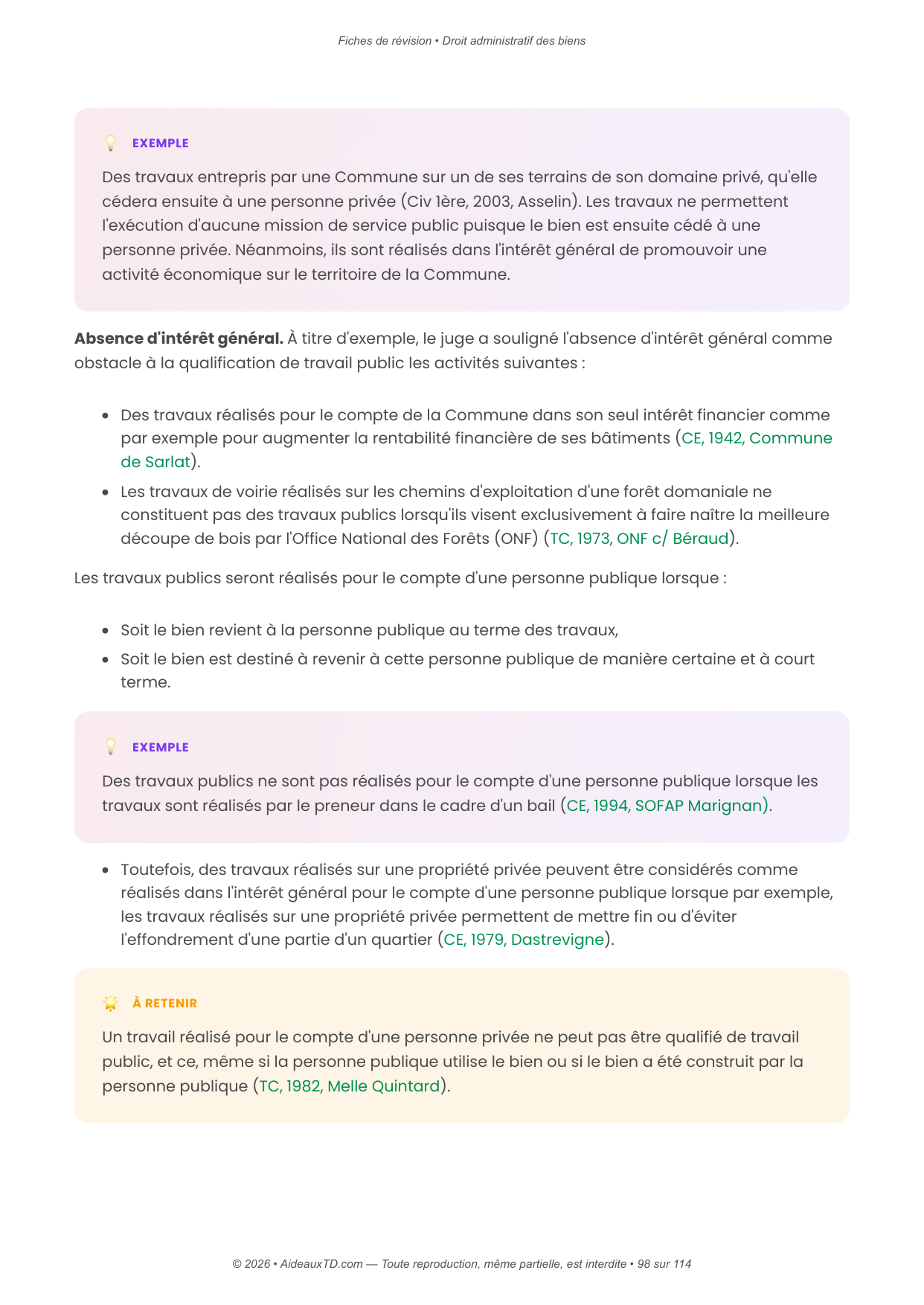 Fiches de révision — Droit administratif des biens
