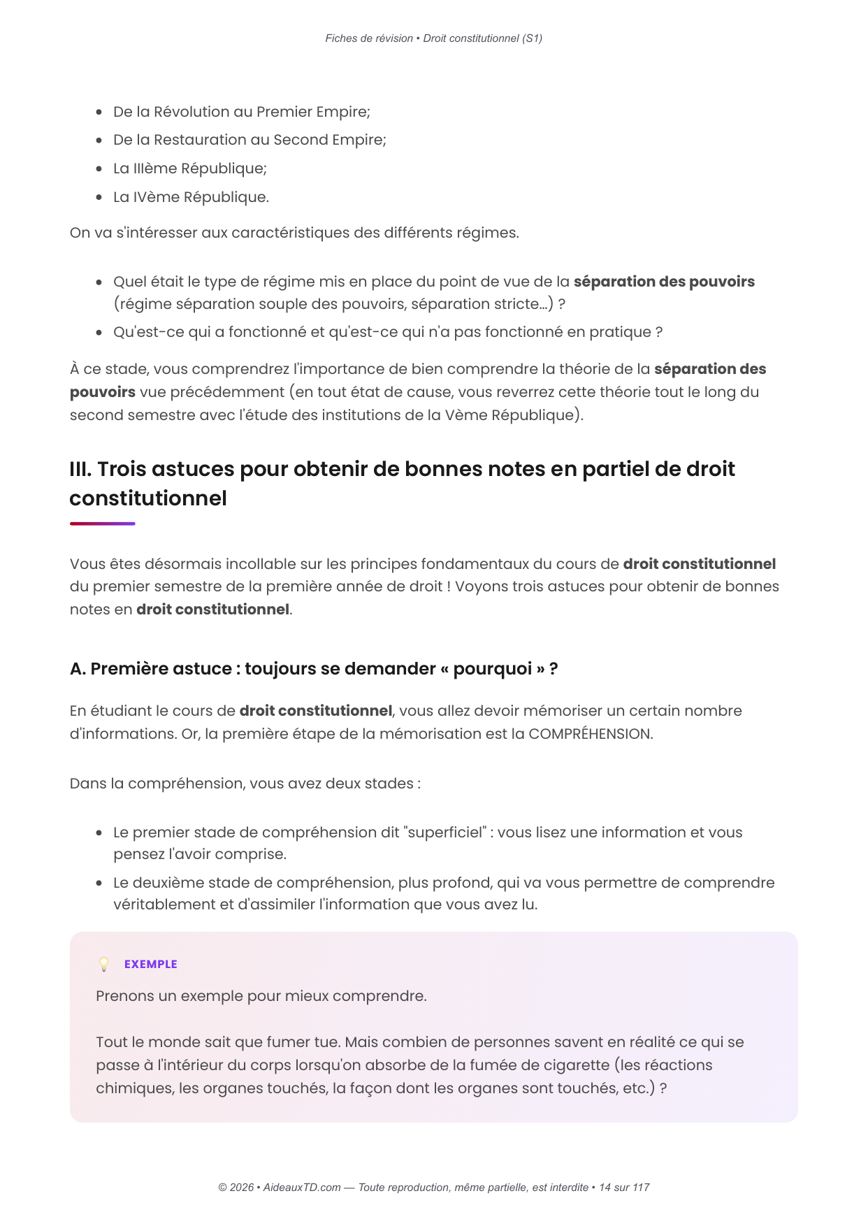 Fiches de révision — Droit constitutionnel (S1)