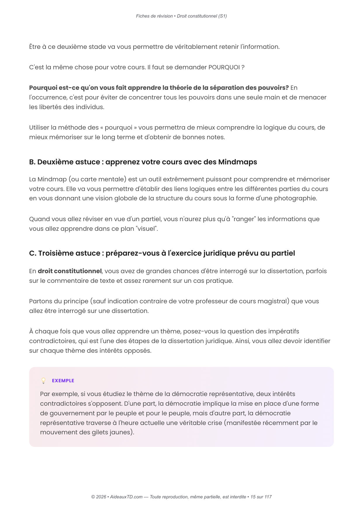 Fiches de révision — Droit constitutionnel (S1)