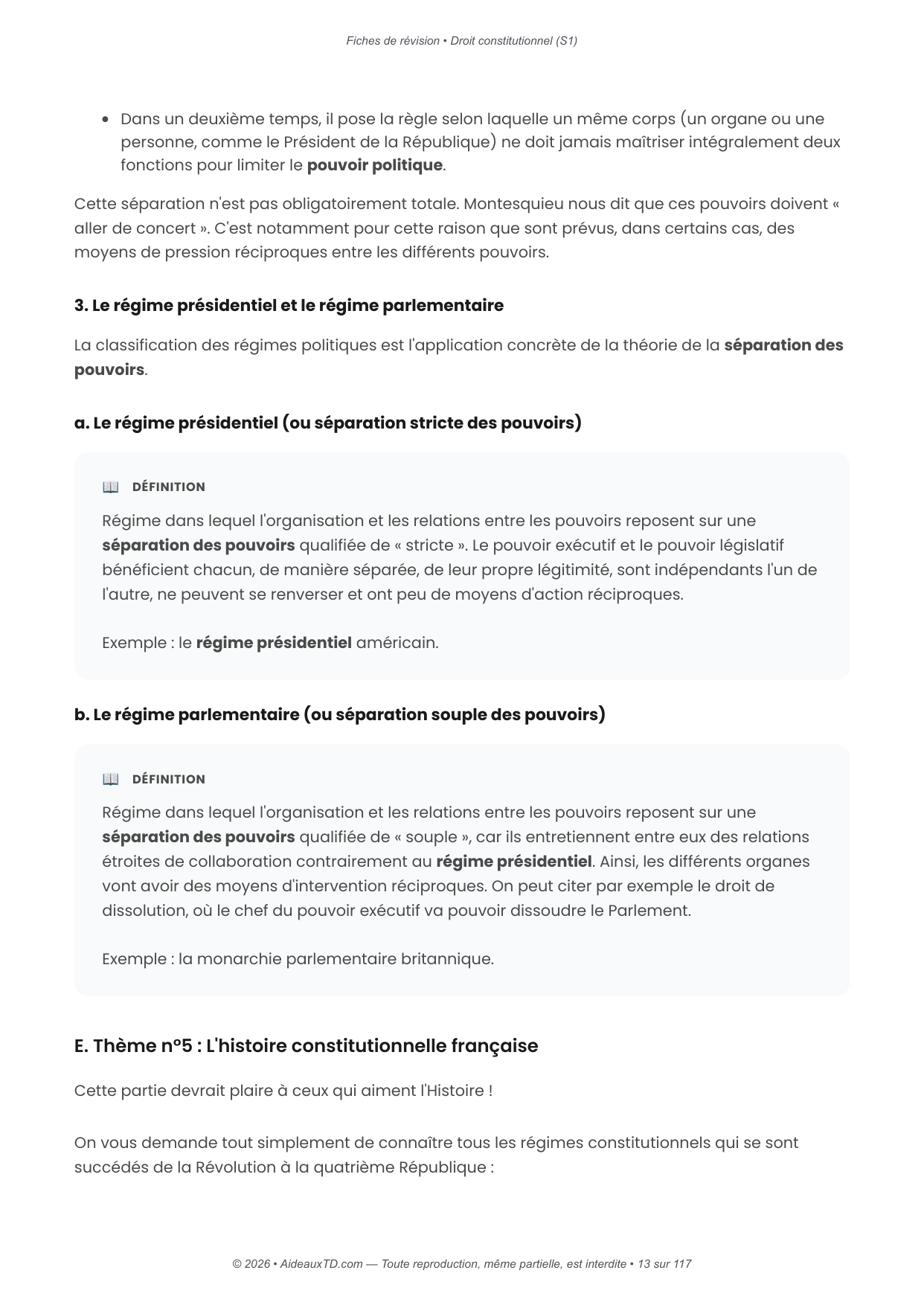 Fiches de révision — Droit constitutionnel (S1)