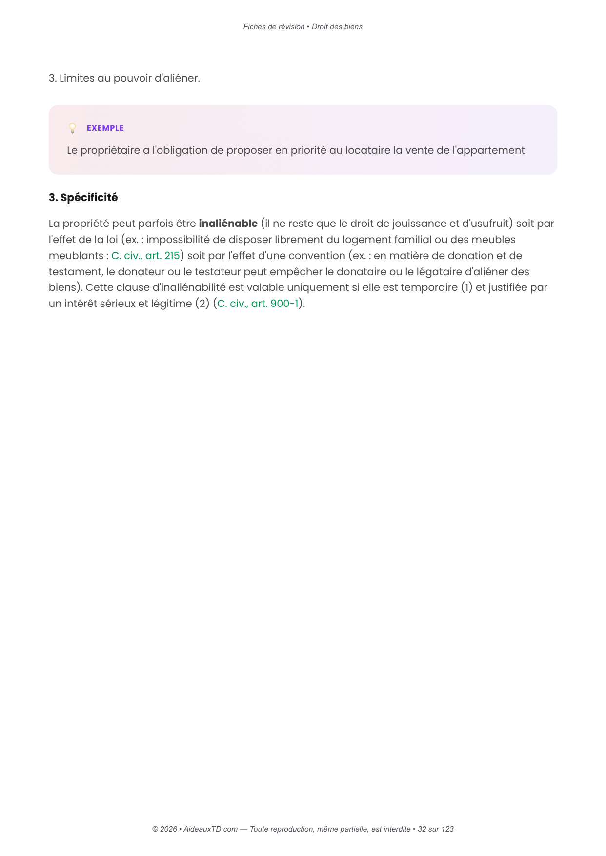 Fiches de révision — Droit des biens