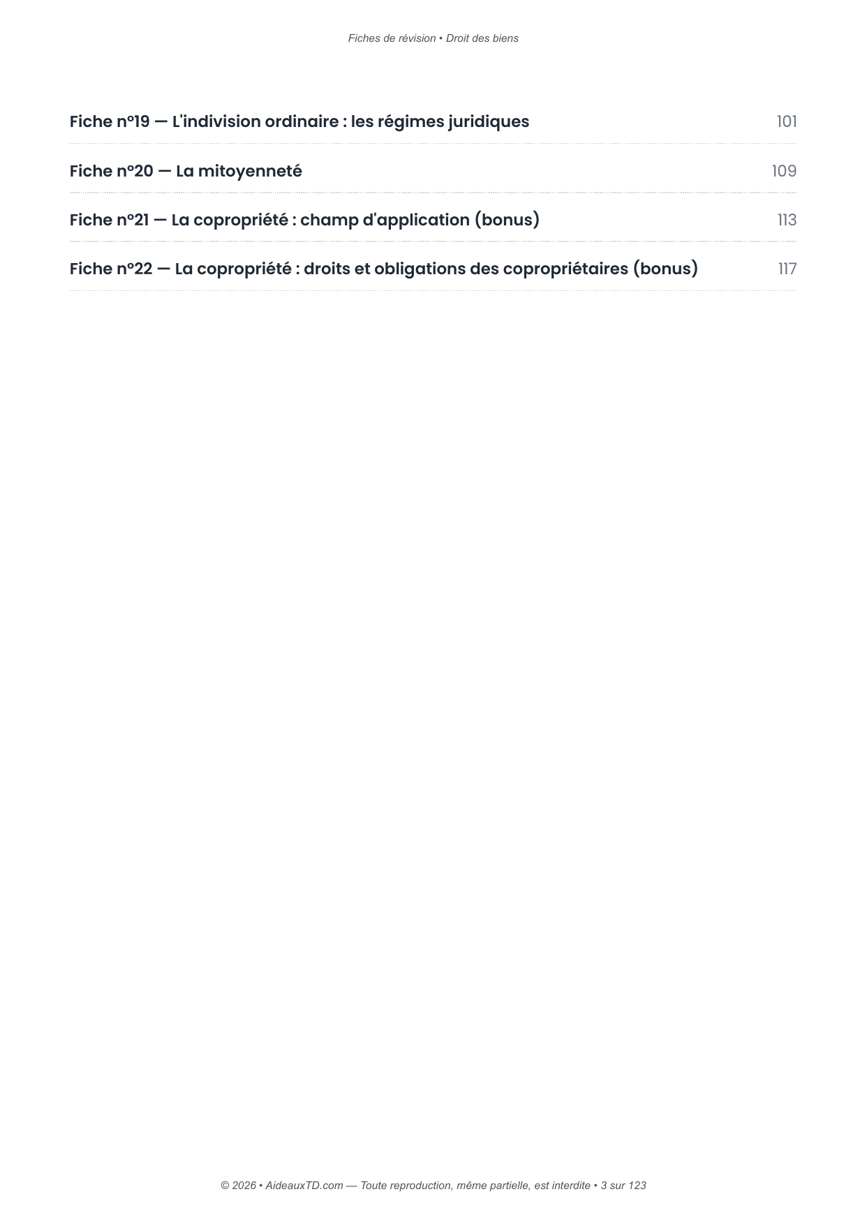 Fiches de révision — Droit des biens