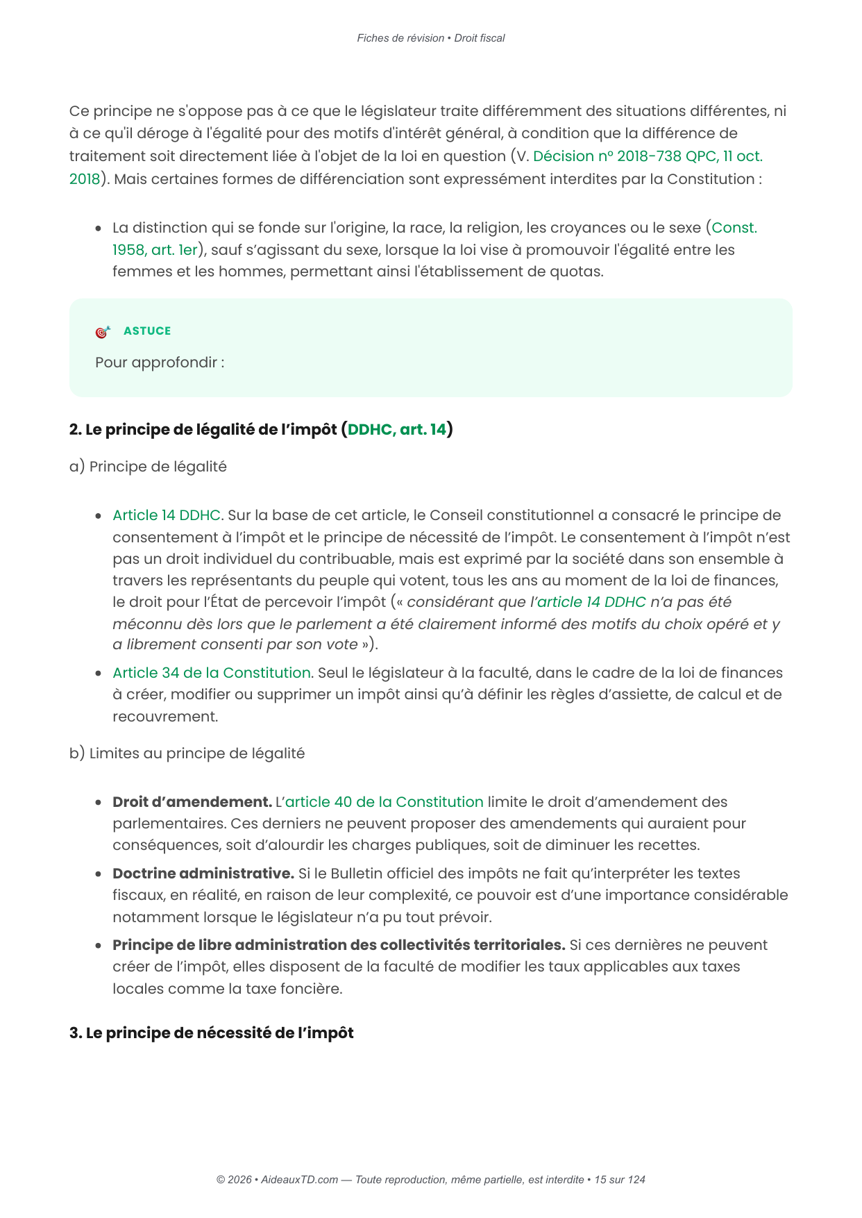 Fiches de révision — Droit fiscal