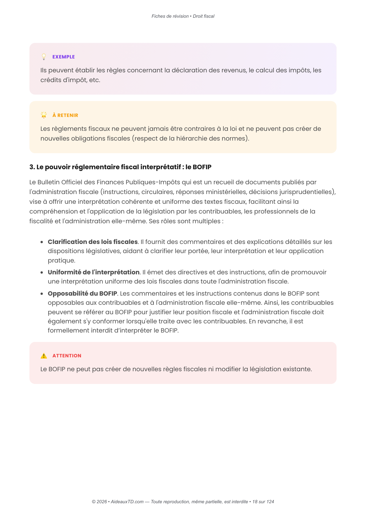 Fiches de révision — Droit fiscal