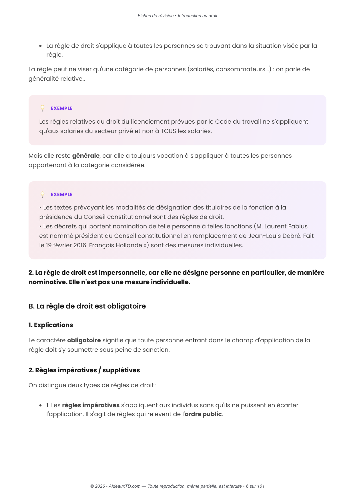 Fiches de révision — Introduction au droit