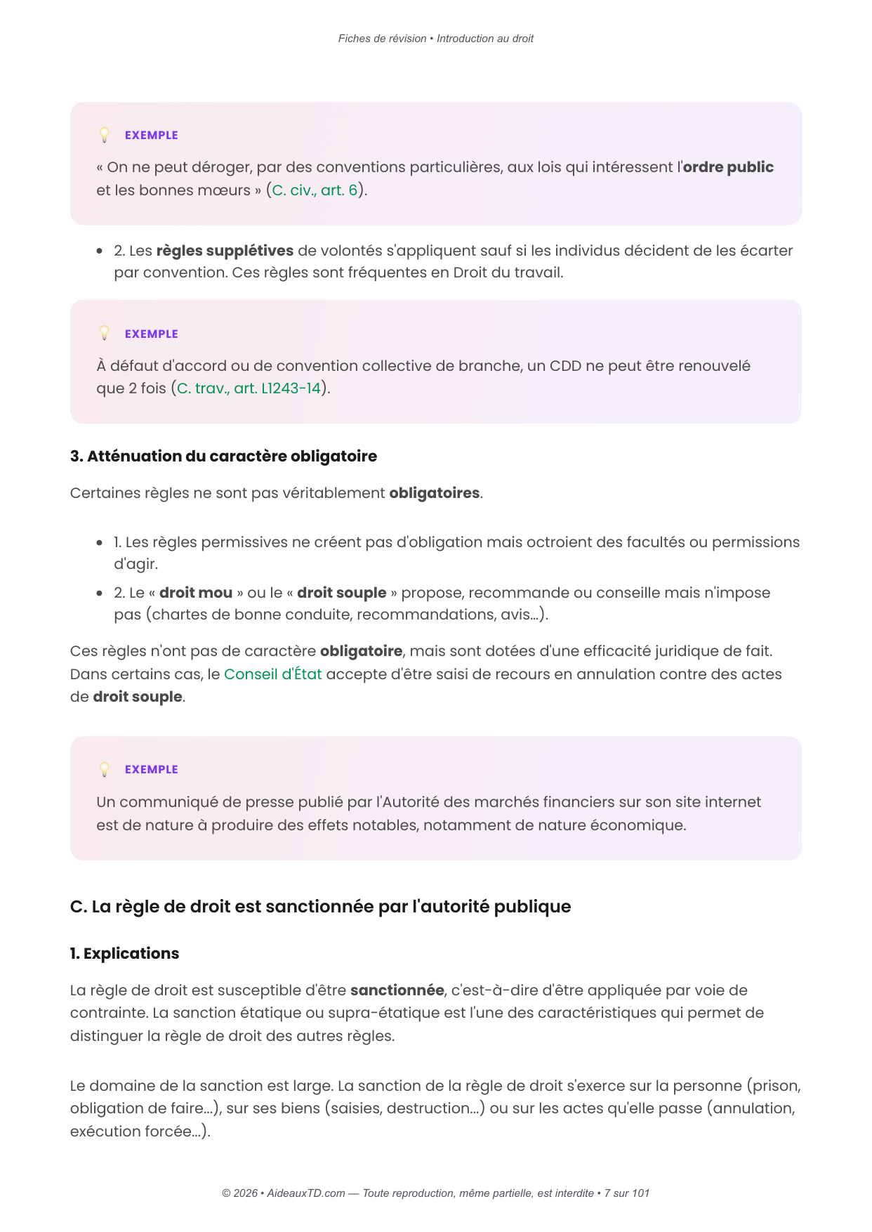Fiches de révision — Introduction au droit