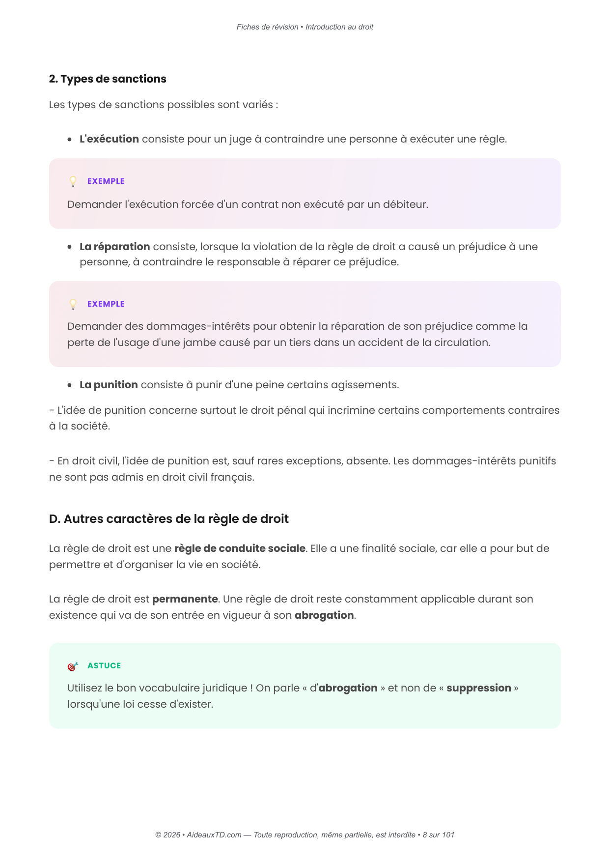 Fiches de révision — Introduction au droit