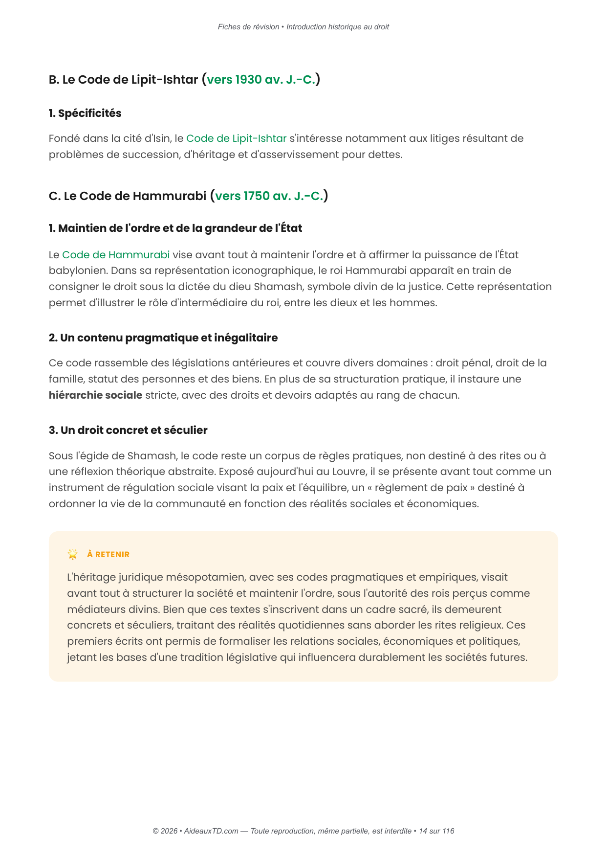 Fiches de révision — Introduction historique au droit