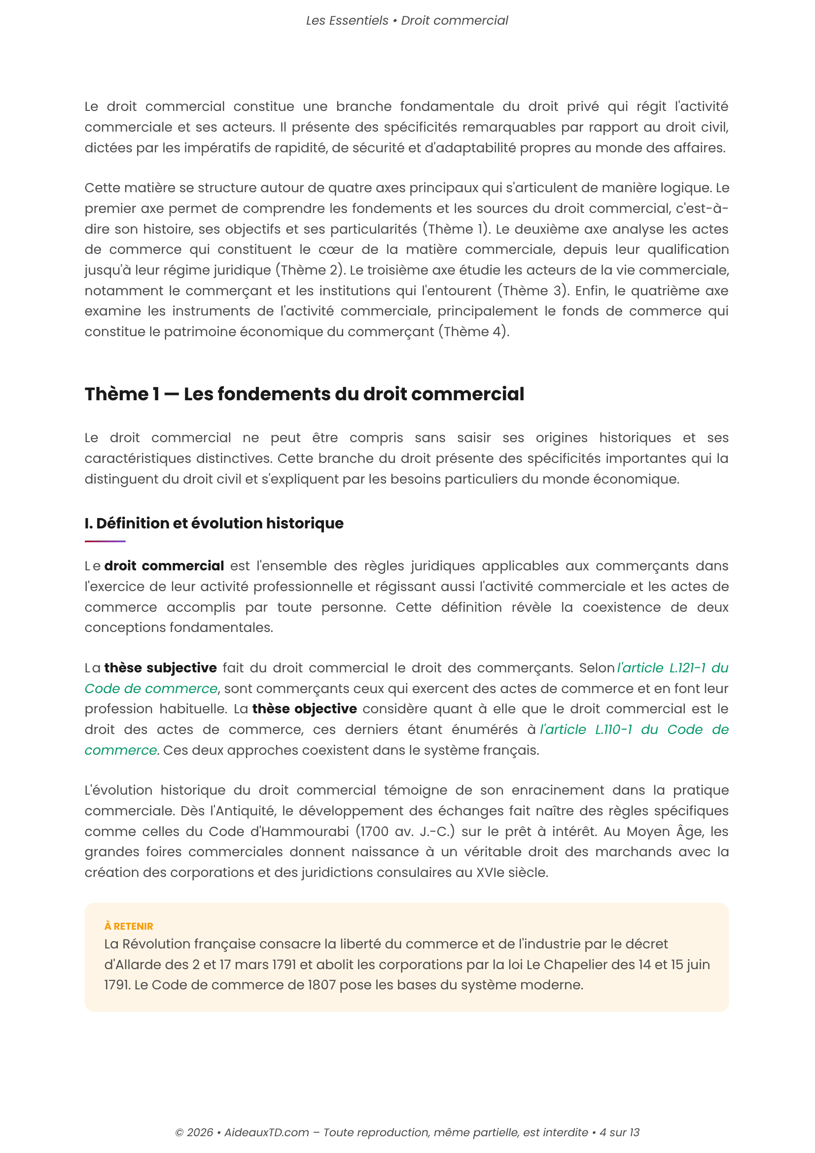 L&rsquo;Essentiel — Droit Commercial