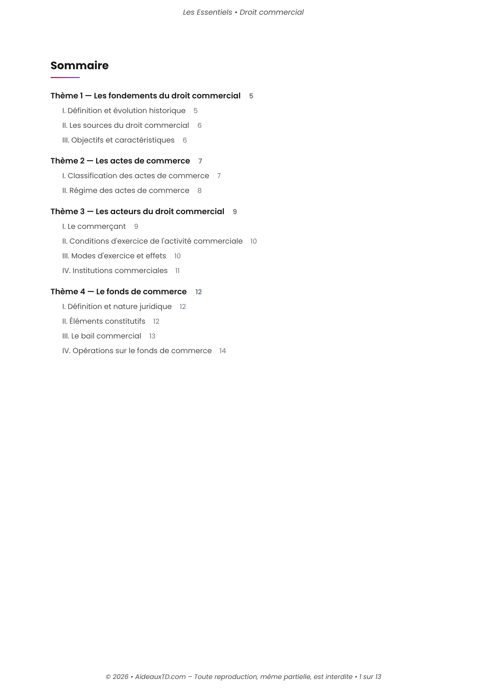 L&rsquo;Essentiel — Droit Commercial