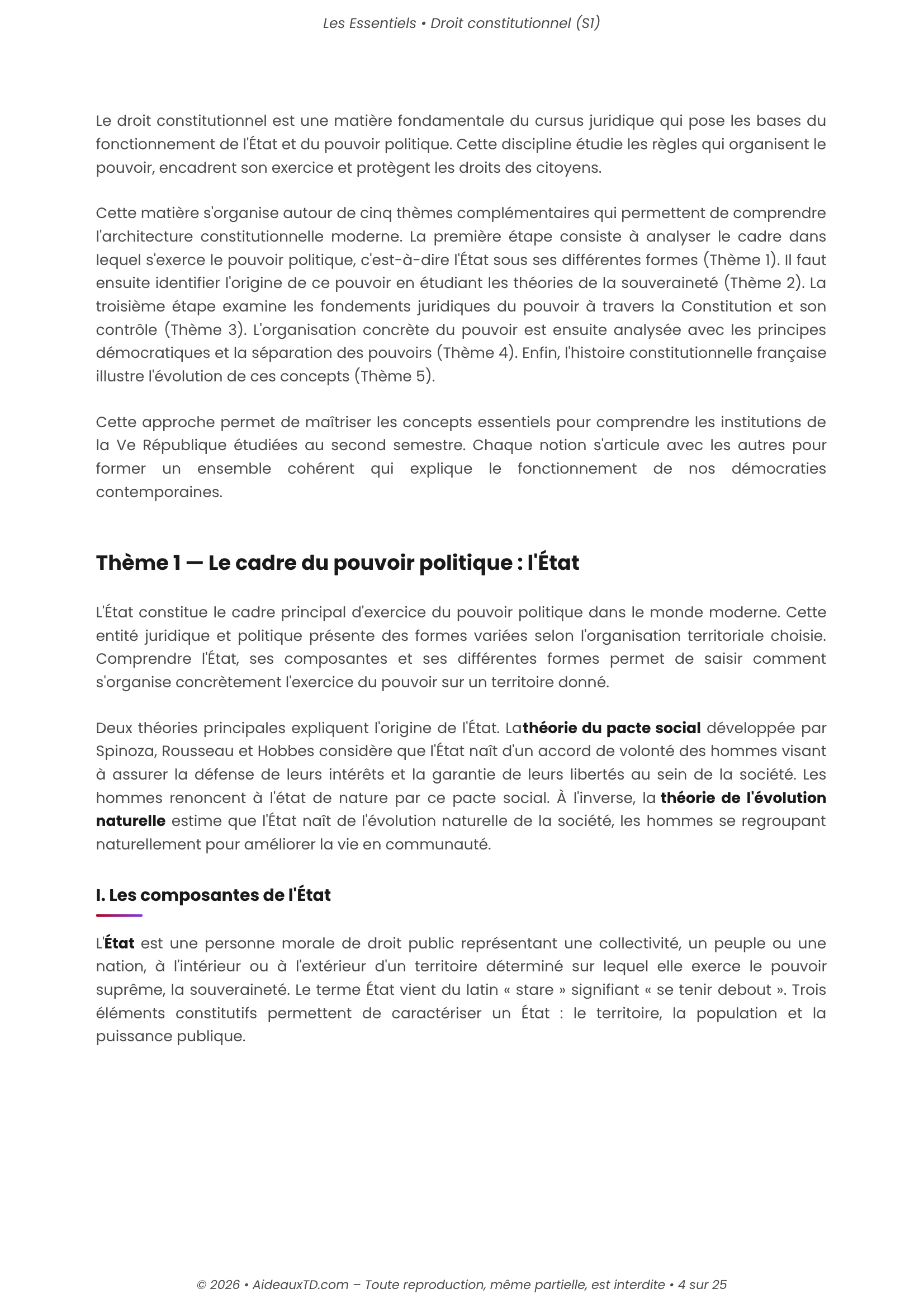 L&rsquo;Essentiel — Droit Constitutionnel S1