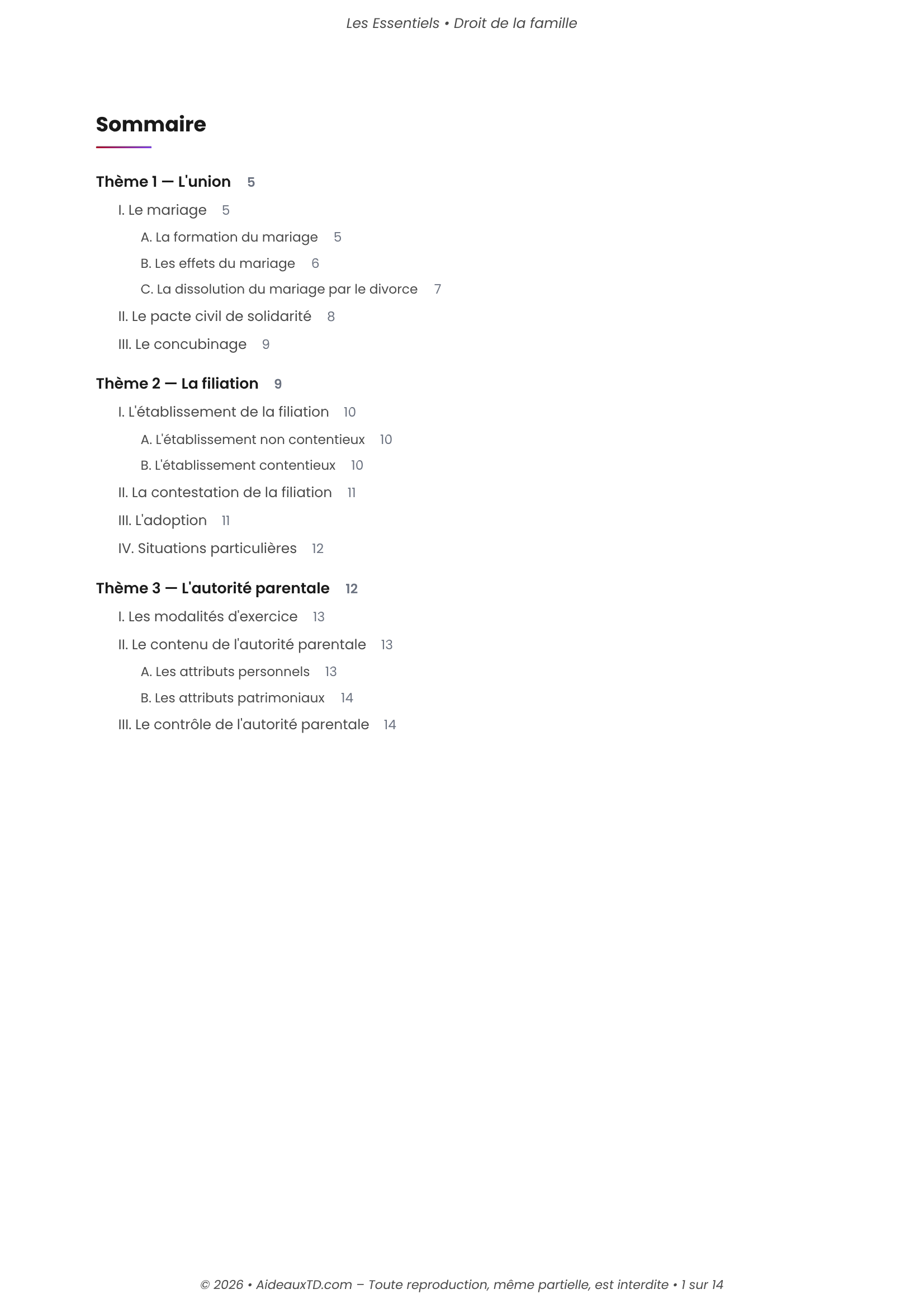 L&rsquo;Essentiel — Droit de la Famille