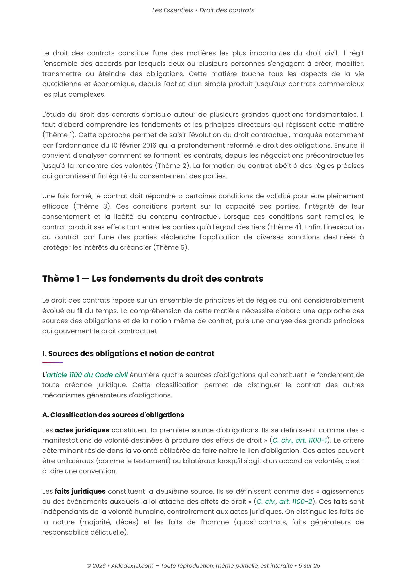 L&rsquo;Essentiel — Droit des Contrats