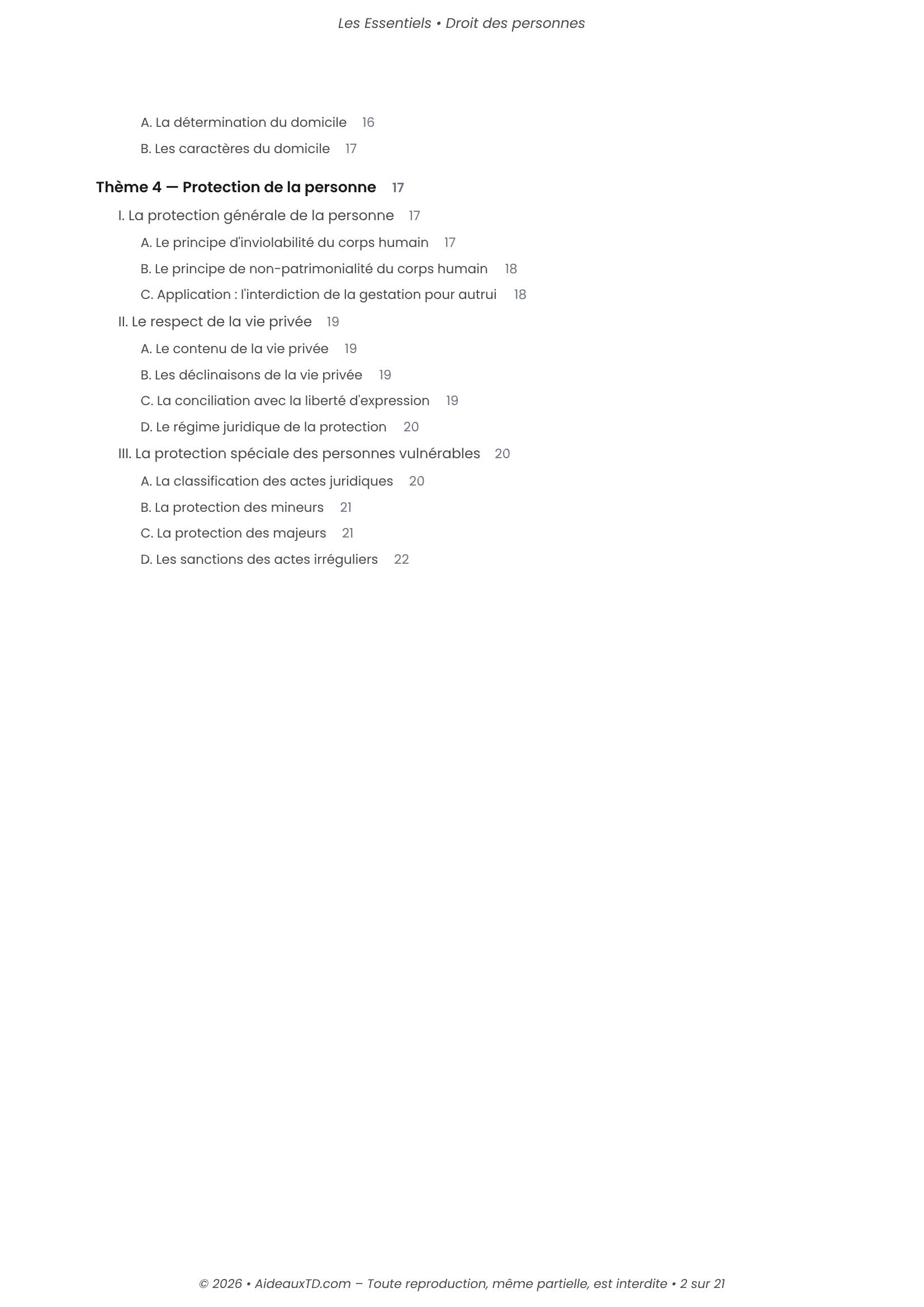 L’Essentiel — Droit des Personnes