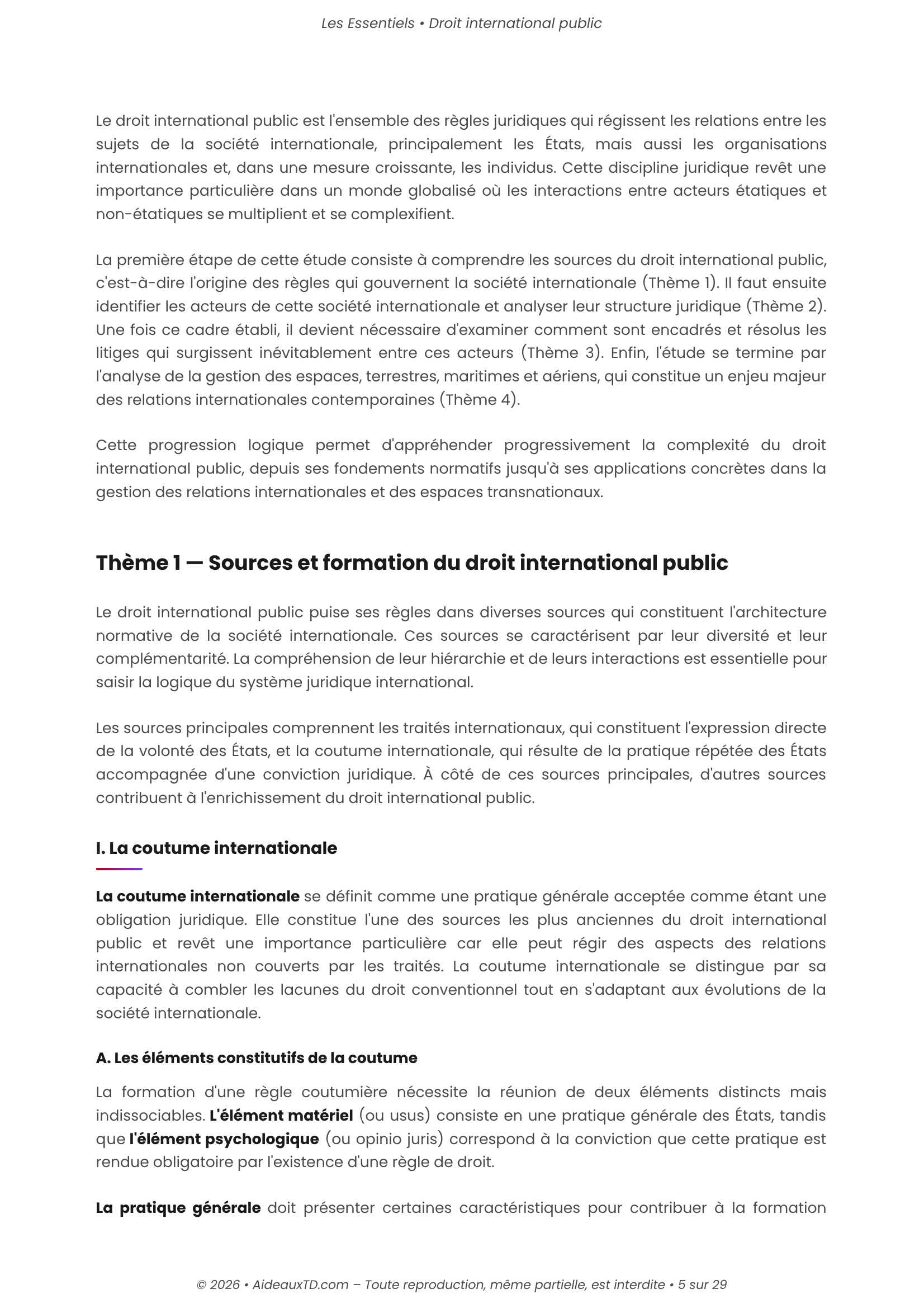 L&rsquo;Essentiel — Droit International Public