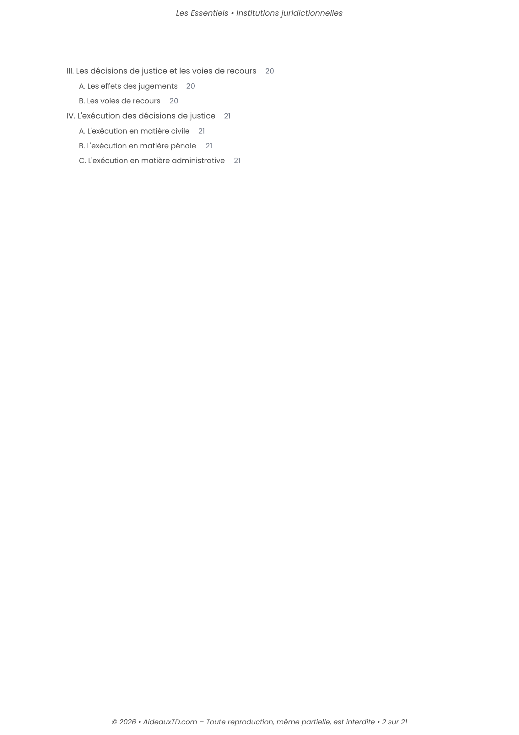 L&rsquo;Essentiel — Institutions Juridictionnelles