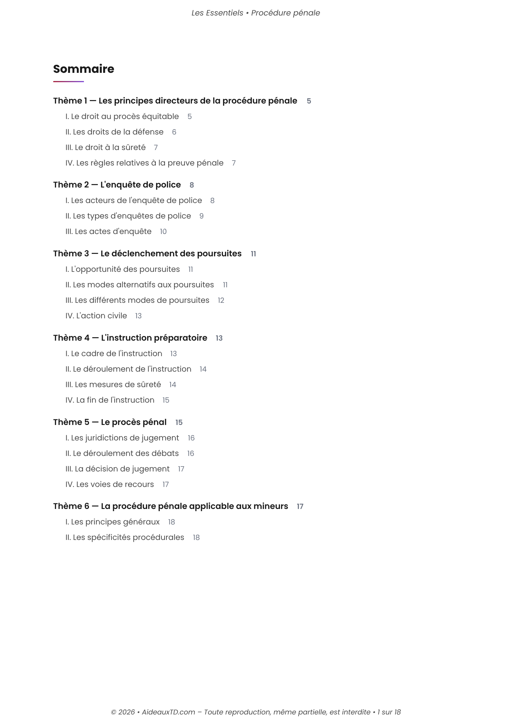 L&rsquo;Essentiel — Procédure Pénale