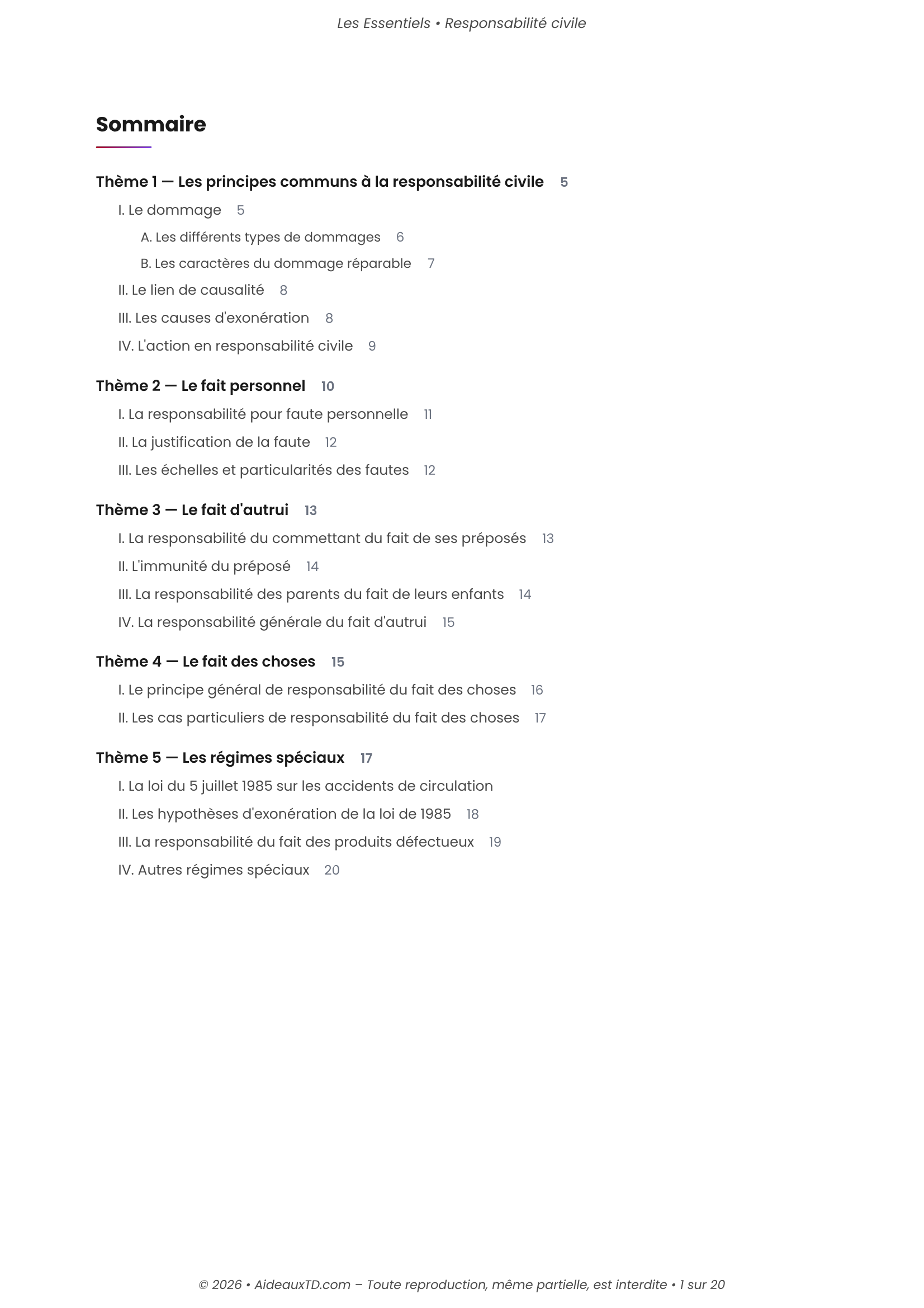 L&rsquo;Essentiel — Responsabilité Civile