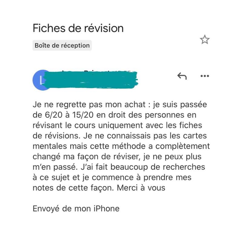 Message reçu d'un étudiant en droit