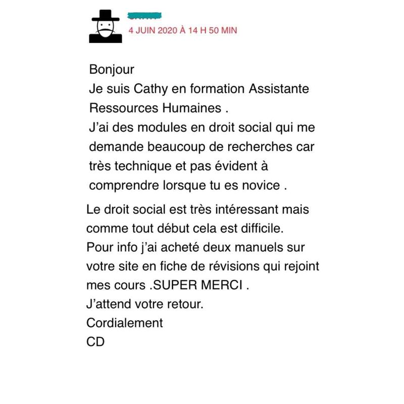 Message reçu d'un étudiant en droit