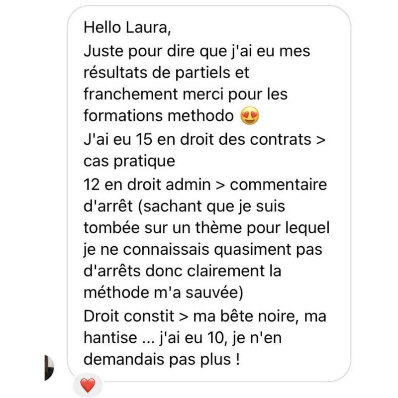 Message reçu d'un étudiant en droit