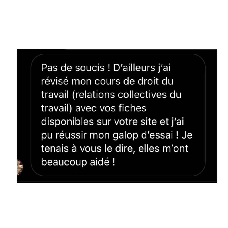 Message reçu d'un étudiant en droit