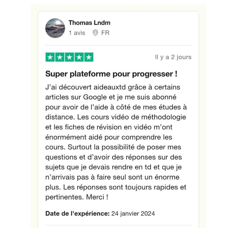 Message reçu d'un étudiant en droit