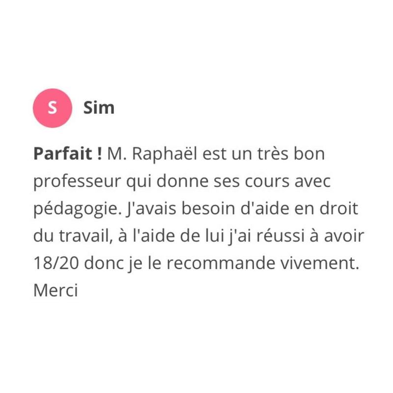 Message reçu d'un étudiant en droit
